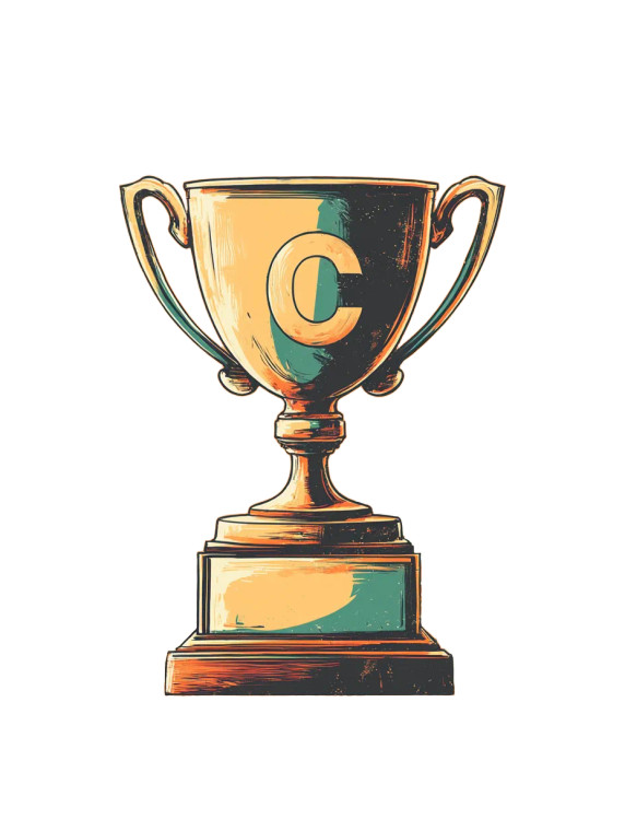 Vintage Trophy C Vinyl Car Decal Sticker – Waterproof & UV-Resistant 8"
