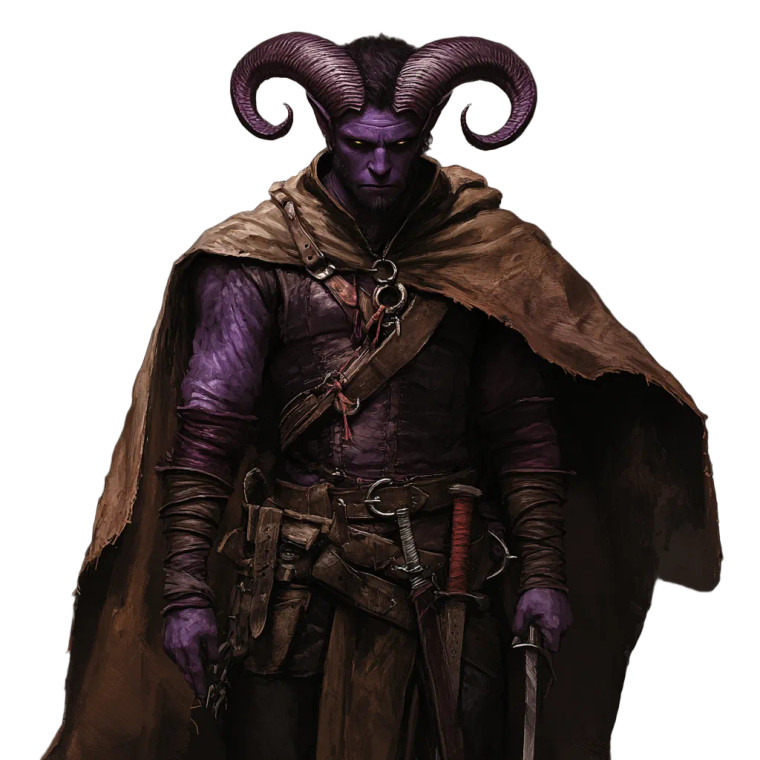 Purple Tiefling Rogue Vinyl Car Decal Sticker – Waterproof & UV-Resistant 8"