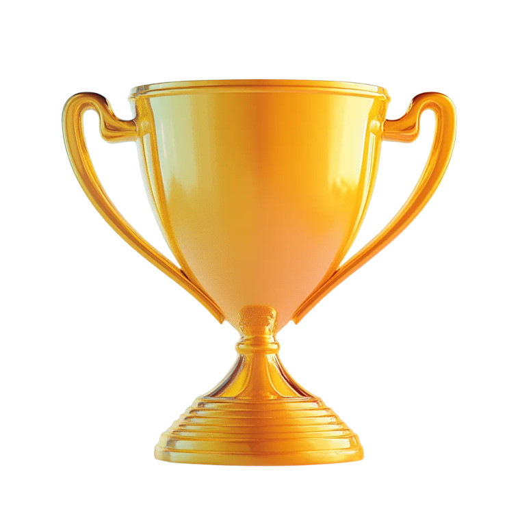 Yellow Trophy Vinyl Car Decal Sticker – Waterproof & UV-Resistant 8"