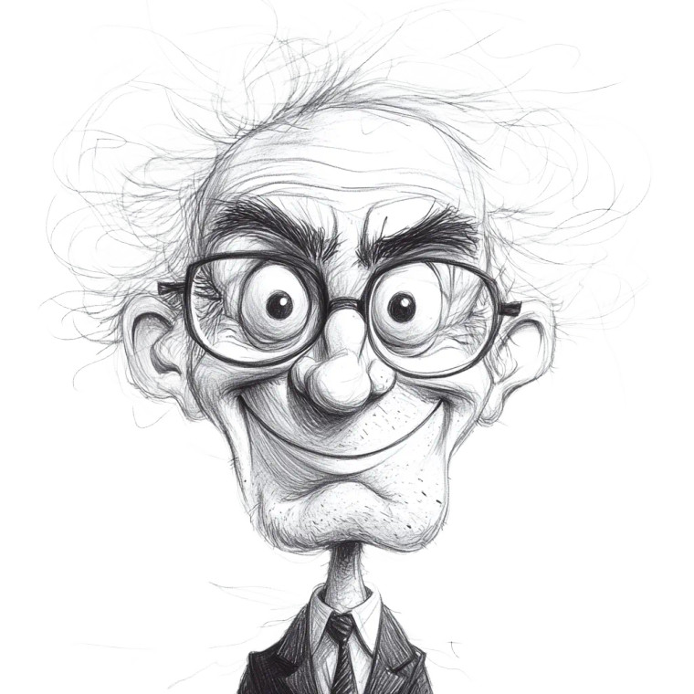 Cartoon Professor Vinyl Car Decal Sticker – Waterproof & UV-Resistant 8"