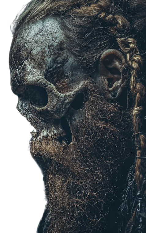 Viking Skull Portrait V2 Vinyl Car Decal Sticker – Waterproof & UV-Resistant 8"