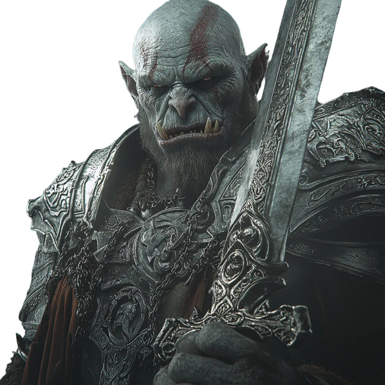 Bald Orc Warrior Vinyl Car Decal Sticker – Waterproof & UV-Resistant 8"