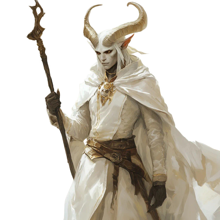 White Tiefling Mage Vinyl Car Decal Sticker – Waterproof & UV-Resistant 8"