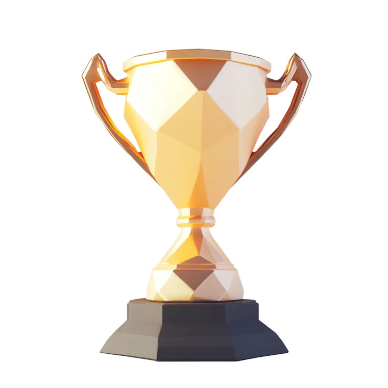 Low Poly Trophy V2 Vinyl Car Decal Sticker – Waterproof & UV-Resistant 8"