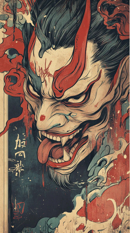 Evil Yokai Goddess Vinyl Car Decal Sticker – Waterproof & UV-Resistant 8"