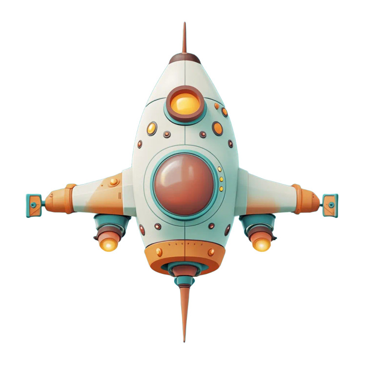 Cute Spaceship Vinyl Car Decal Sticker – Waterproof & UV-Resistant 8"