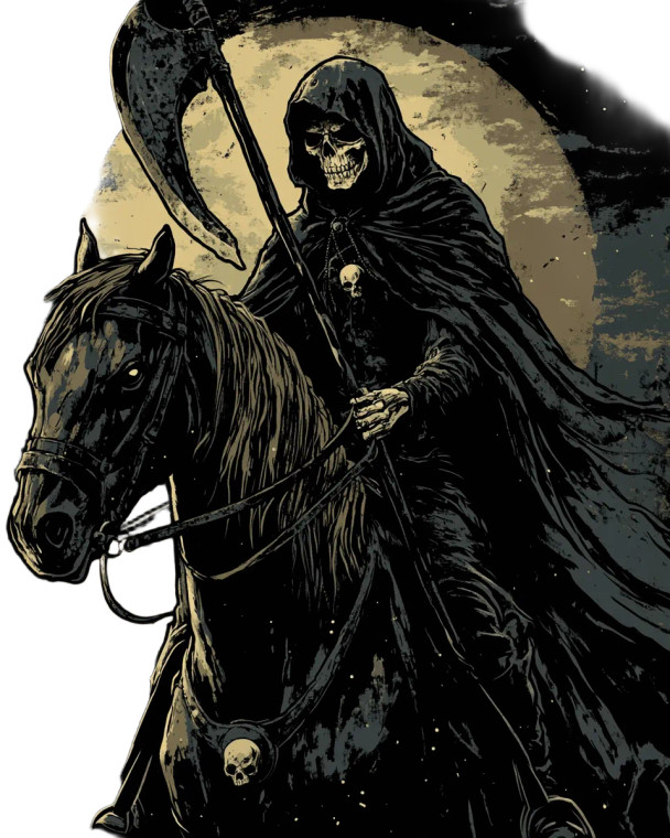 Grim Reaper Rider V2 Vinyl Car Decal Sticker – Waterproof & UV-Resistant 8"