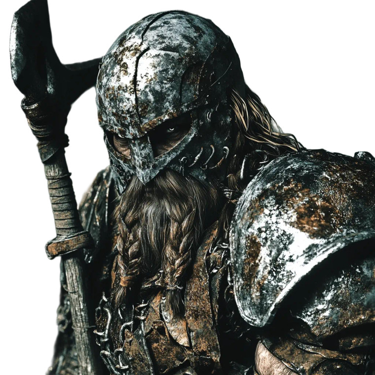 Armored Dwarf Blacksmith Vinyl Car Decal Sticker – Waterproof & UV-Resistant 8"