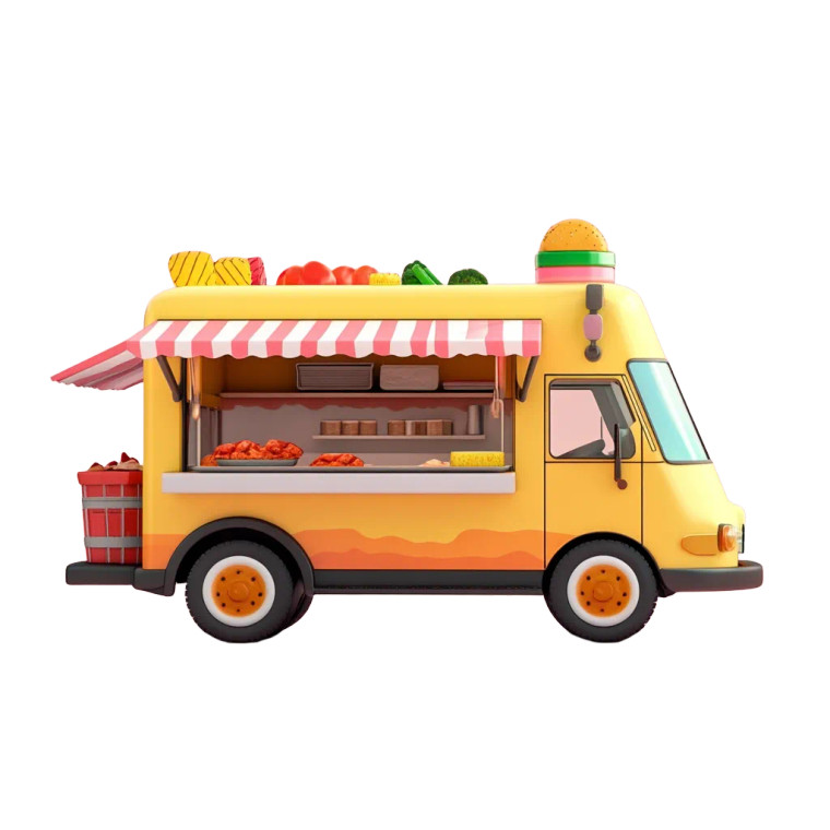 Cute Food Truck Vinyl Car Decal Sticker – Waterproof & UV-Resistant 8"