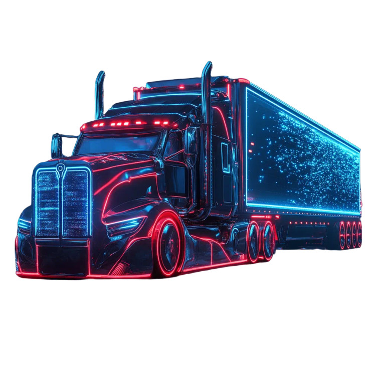Futuristic Neon Truck Vinyl Car Decal Sticker – Waterproof & UV-Resistant 8"