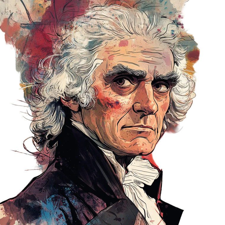 Thomas Jefferson Illustration Vinyl Car Decal Sticker – Waterproof & UV-Resistant 8"