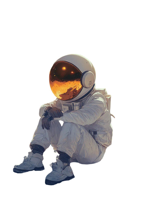 Lunar Astronaut Vinyl Car Decal Sticker – Waterproof & UV-Resistant 8"