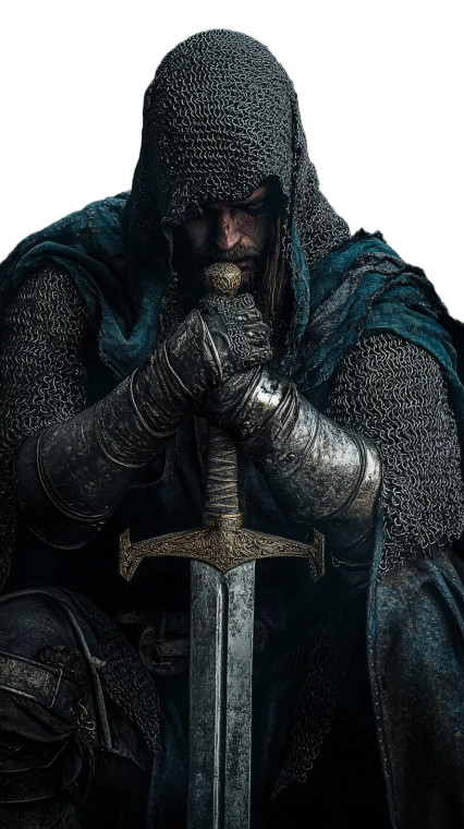 Medieval Man-At-Arms Vinyl Car Decal Sticker – Waterproof & UV-Resistant 8"