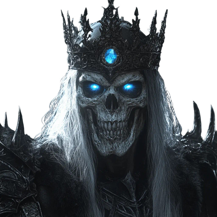 Undead Skeletal King Vinyl Car Decal Sticker – Waterproof & UV-Resistant 8"