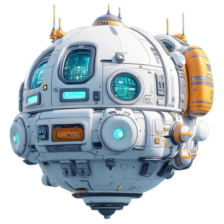 Space Tech Icon Vinyl Car Decal Sticker – Waterproof & UV-Resistant 8"