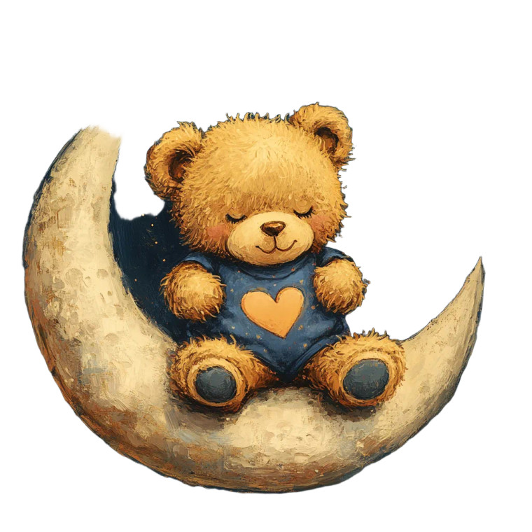 Cute Moon Teddy Vinyl Car Decal Sticker – Waterproof & UV-Resistant 8"