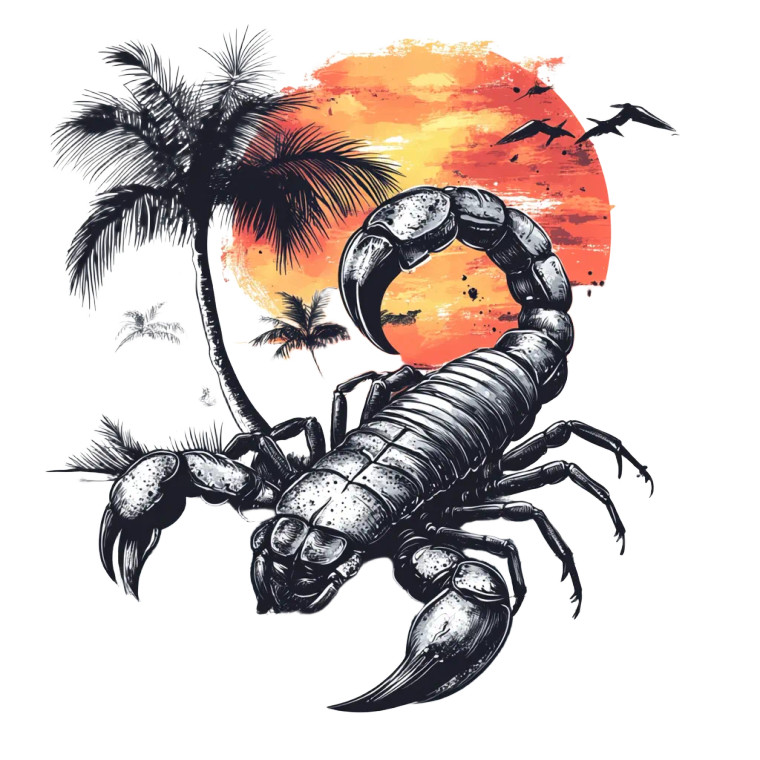 Scorpion Sunset Vinyl Car Decal Sticker – Waterproof & UV-Resistant 8"