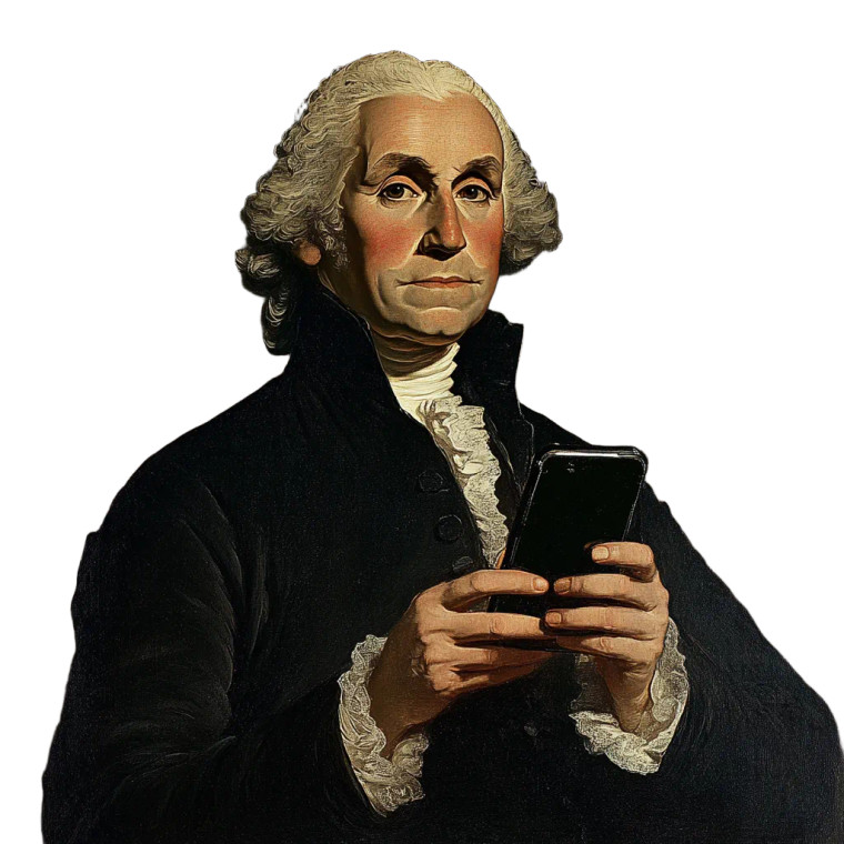George Washington Smartphone Vinyl Car Decal Sticker – Waterproof & UV-Resistant 8"
