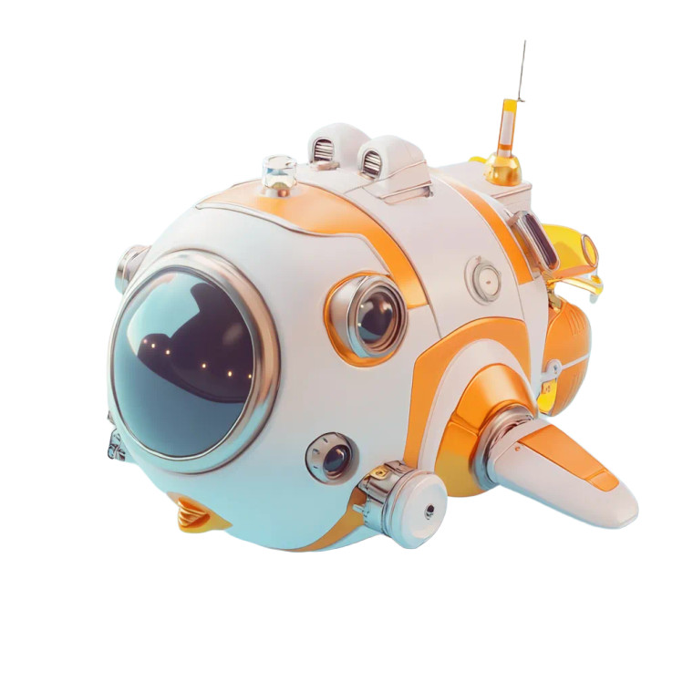 Underwater Robot Submarine Vinyl Car Decal Sticker – Waterproof & UV-Resistant 8"