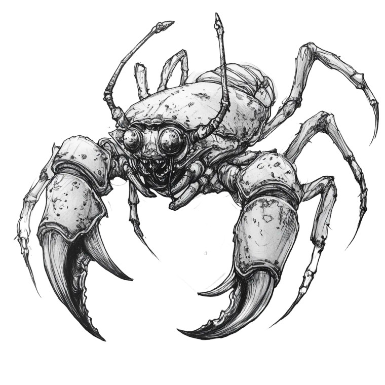 Alien Crab Vinyl Car Decal Sticker – Waterproof & UV-Resistant 8"