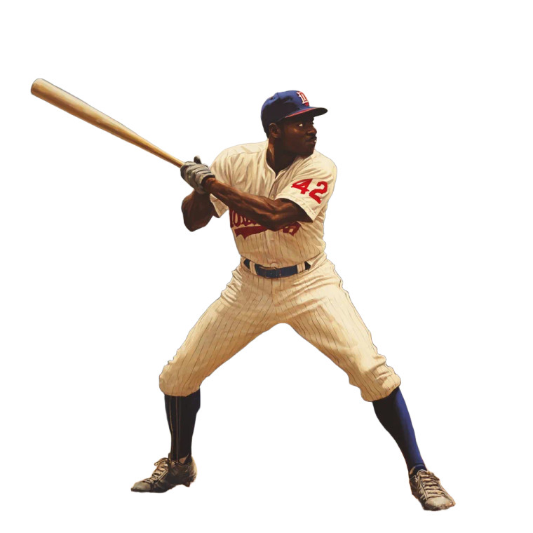 Jackie Robinson Batting Vinyl Car Decal Sticker – Waterproof & UV-Resistant 8"