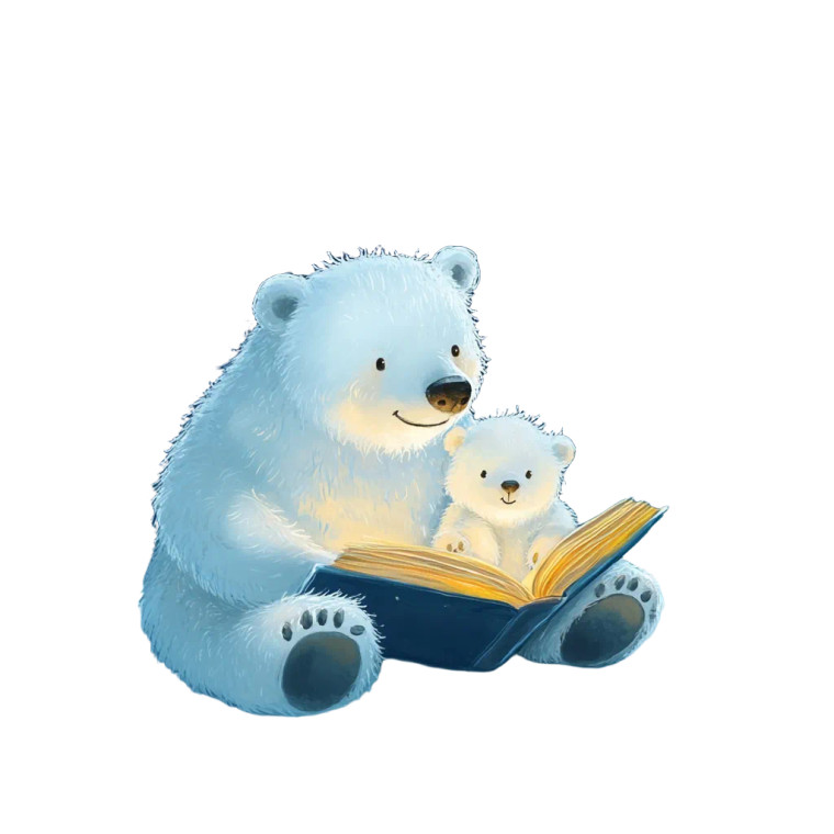 Mother Bear Reading Vinyl Car Decal Sticker – Waterproof & UV-Resistant 8"