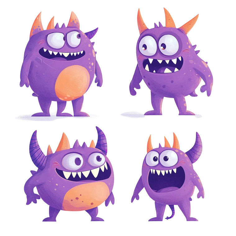 Cute Monster Characters Vinyl Car Decal Sticker – Waterproof & UV-Resistant 8"