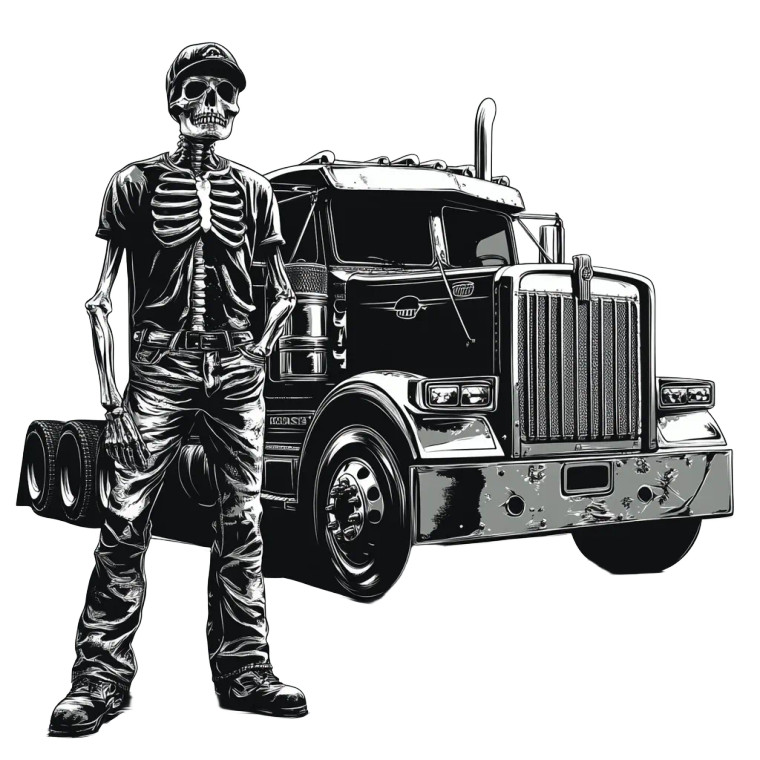 Skeletal Mechanic Man Vinyl Car Decal Sticker – Waterproof & UV-Resistant 8"