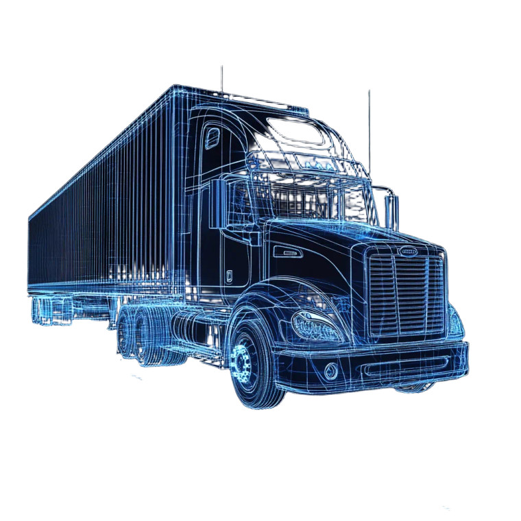 3D Semi Truck Vinyl Car Decal Sticker – Waterproof & UV-Resistant 8"