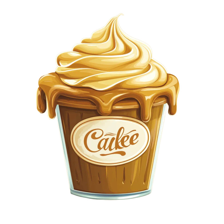 Caramel Topping Label Vinyl Car Decal Sticker – Waterproof & UV-Resistant 8"