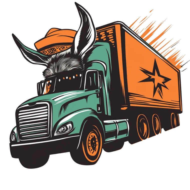 Donkey Truck Logo Vinyl Car Decal Sticker – Waterproof & UV-Resistant 8"