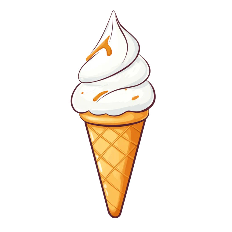 Simple Icecream Illustration V2 Vinyl Car Decal Sticker – Waterproof & UV-Resistant 8"