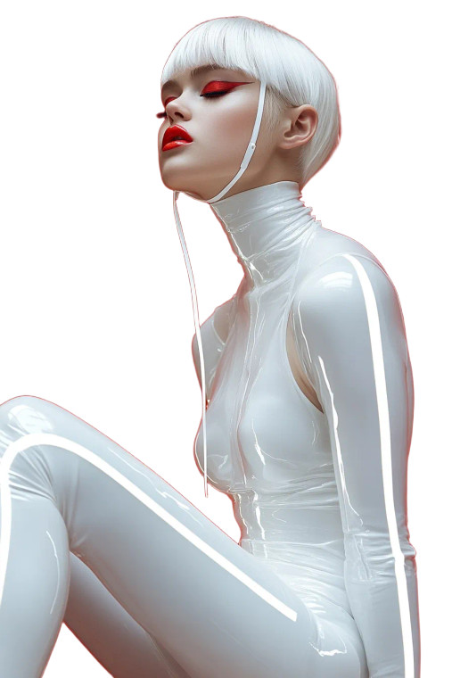 Futuristic Fashion Display Vinyl Car Decal Sticker – Waterproof & UV-Resistant 8"