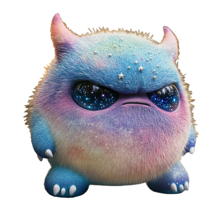 Galaxy-Eyed Furry Monster Vinyl Car Decal Sticker – Waterproof & UV-Resistant 8"