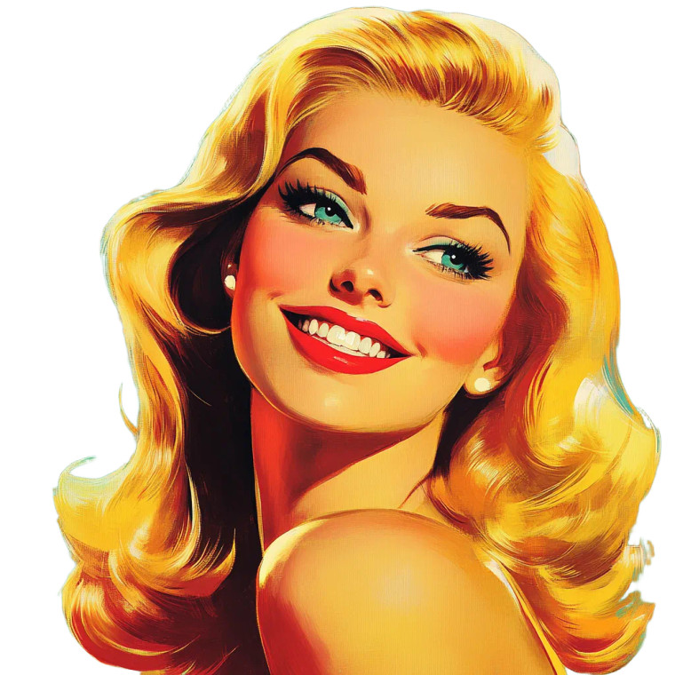 Retro Pulp Beauty Vinyl Car Decal Sticker – Waterproof & UV-Resistant 8"