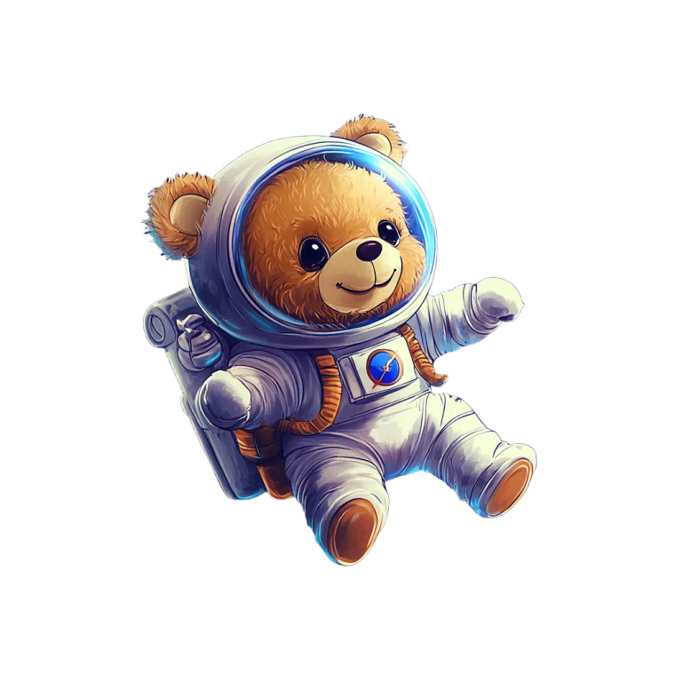 Teddy Bear Astronaut V4 Vinyl Car Decal Sticker – Waterproof & UV-Resistant 8"