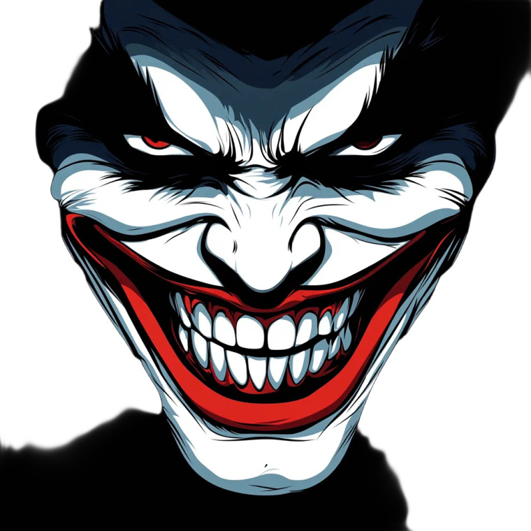 Smiling Joker Face Vinyl Car Decal Sticker – Waterproof & UV-Resistant 8"