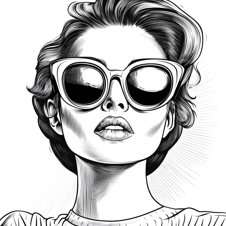 Retro Pop Art Woman Vinyl Car Decal Sticker – Waterproof & UV-Resistant 8"