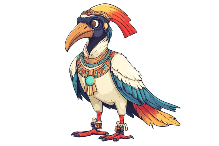 Chibi Sacred Ibis Vinyl Car Decal Sticker – Waterproof & UV-Resistant 8"