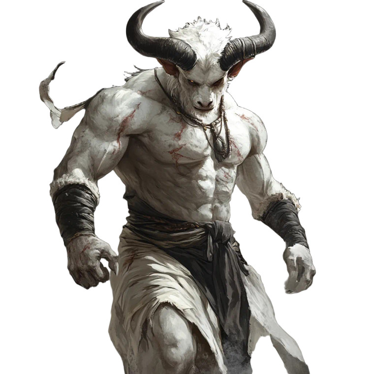 Scarred Minotaur Monk Vinyl Car Decal Sticker – Waterproof & UV-Resistant 8"