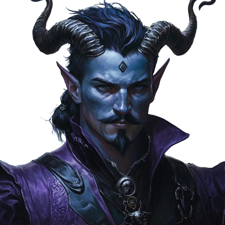 Blue Tiefling Warlock V2 Vinyl Car Decal Sticker – Waterproof & UV-Resistant 8"