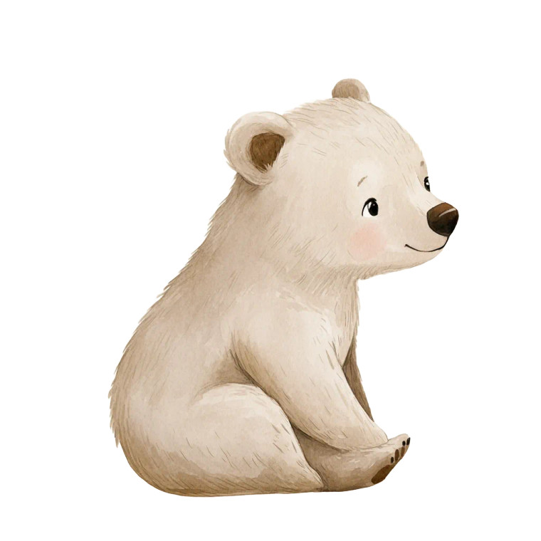 Baby Bear Clipart Vinyl Car Decal Sticker – Waterproof & UV-Resistant 8"