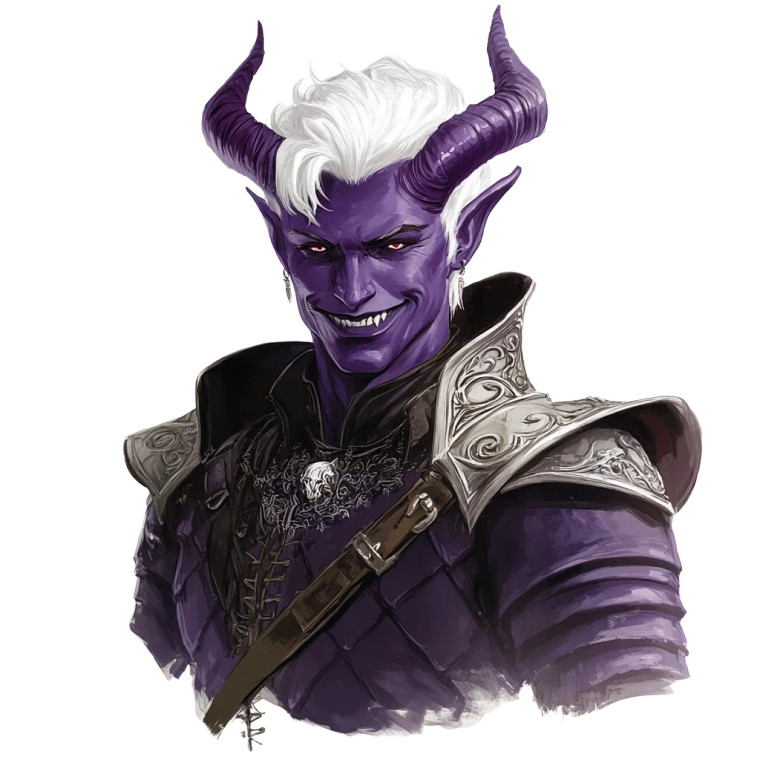 Sinister Tiefling Warlock Vinyl Car Decal Sticker – Waterproof & UV-Resistant 8"