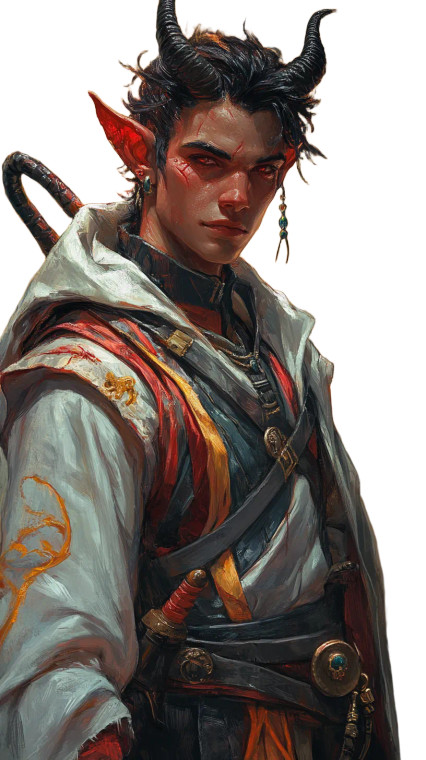 Tiefling Cleric Portrait Vinyl Car Decal Sticker – Waterproof & UV-Resistant 8"