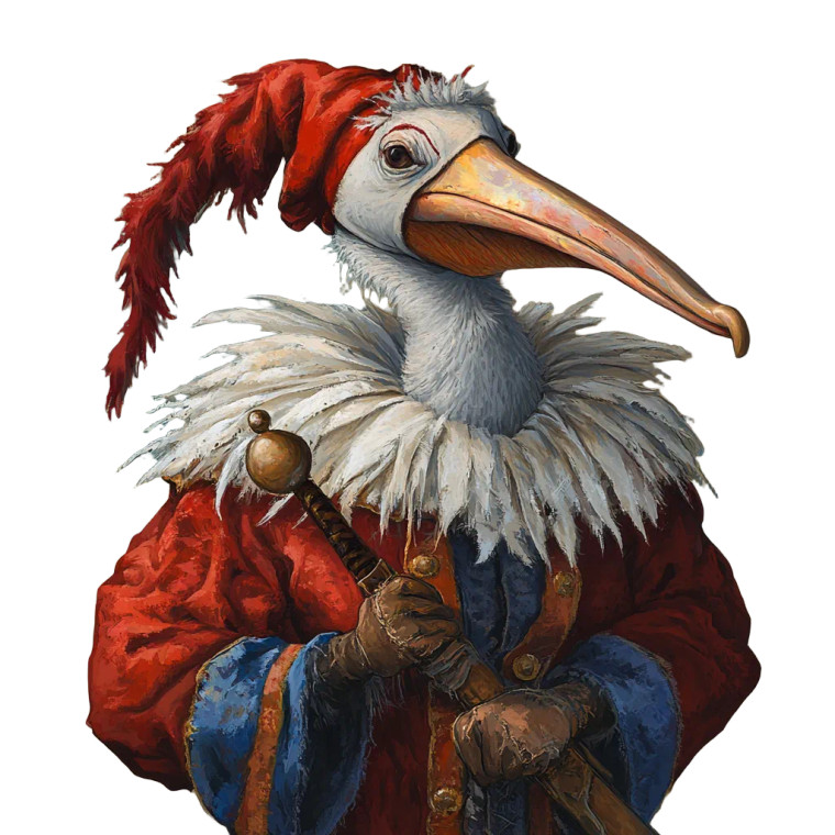 Jester Pelican Vinyl Car Decal Sticker – Waterproof & UV-Resistant 8"