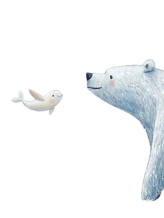 Flying Whale & Bear Vinyl Car Decal Sticker – Waterproof & UV-Resistant 8"