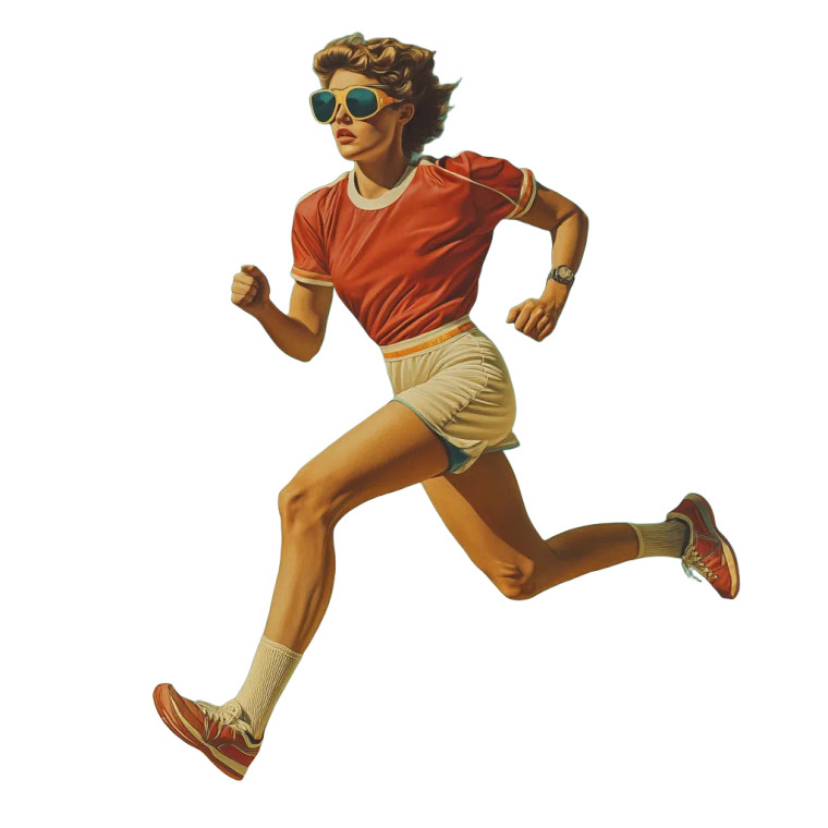 Retro Runner Vinyl Car Decal Sticker – Waterproof & UV-Resistant 8"