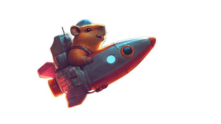 Capybara Space Adventure Vinyl Car Decal Sticker – Waterproof & UV-Resistant 8"