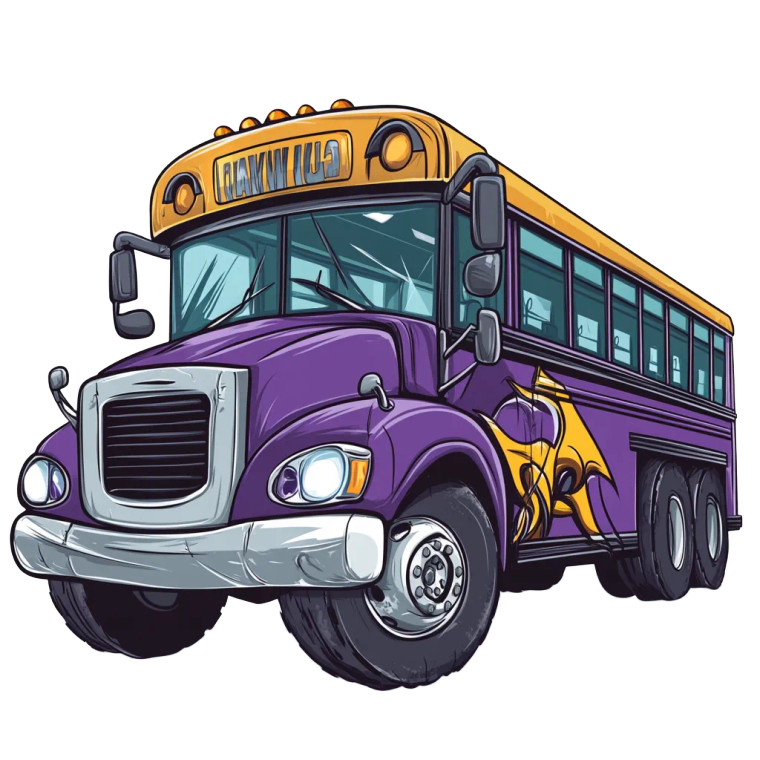 Vikings School Bus Vinyl Car Decal Sticker – Waterproof & UV-Resistant 8"