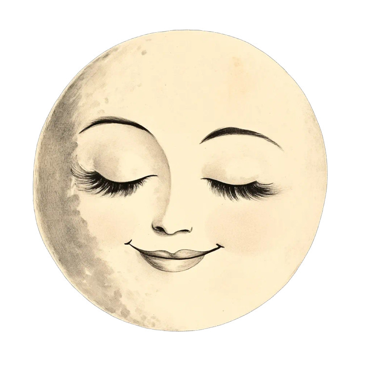 Girly Moon Face Vinyl Car Decal Sticker – Waterproof & UV-Resistant 8"